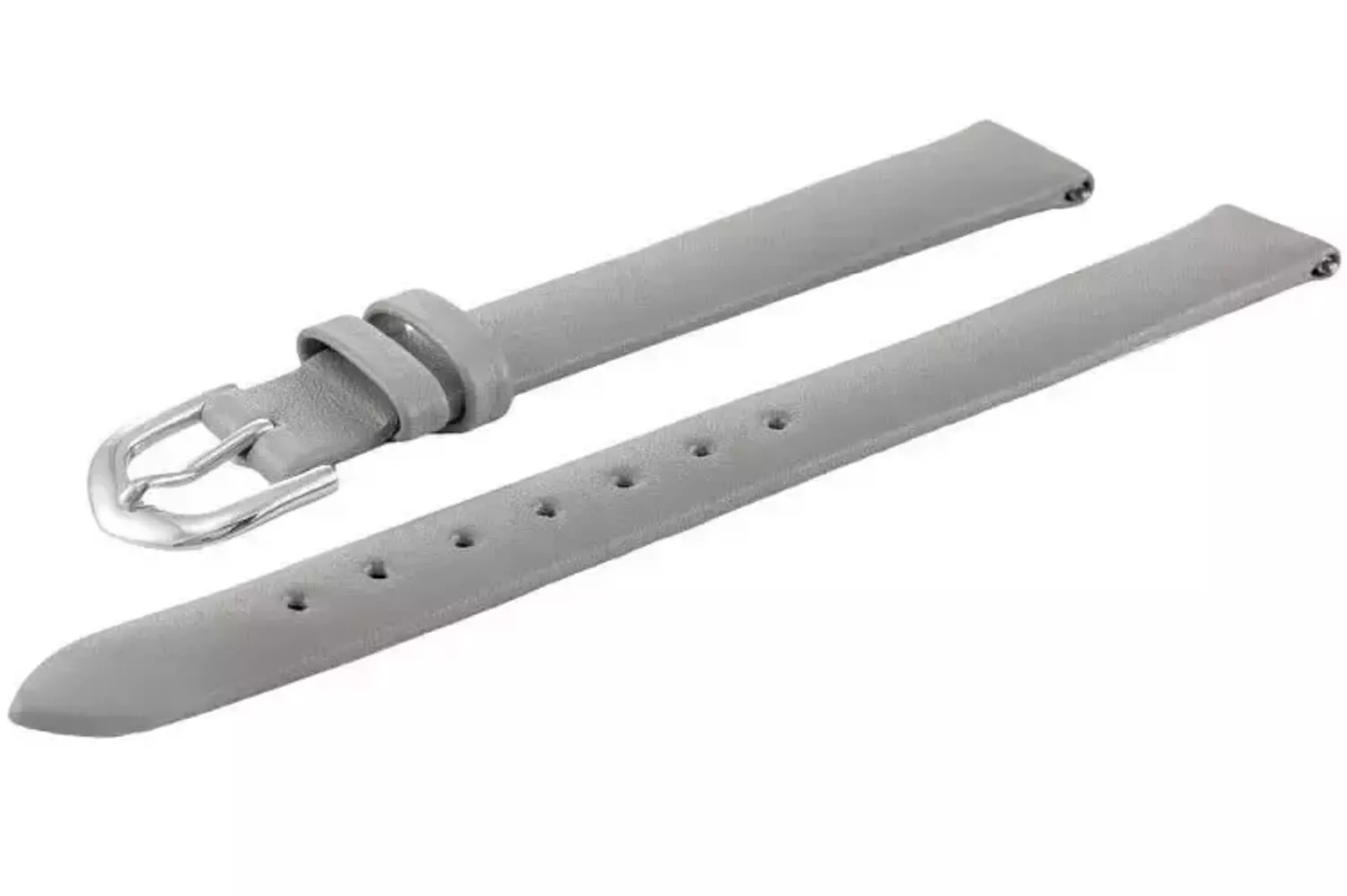 Skórzany pasek Bisset 12mm – jasnoszary, srebrna sprzączka BS214 1210 GREY.webp